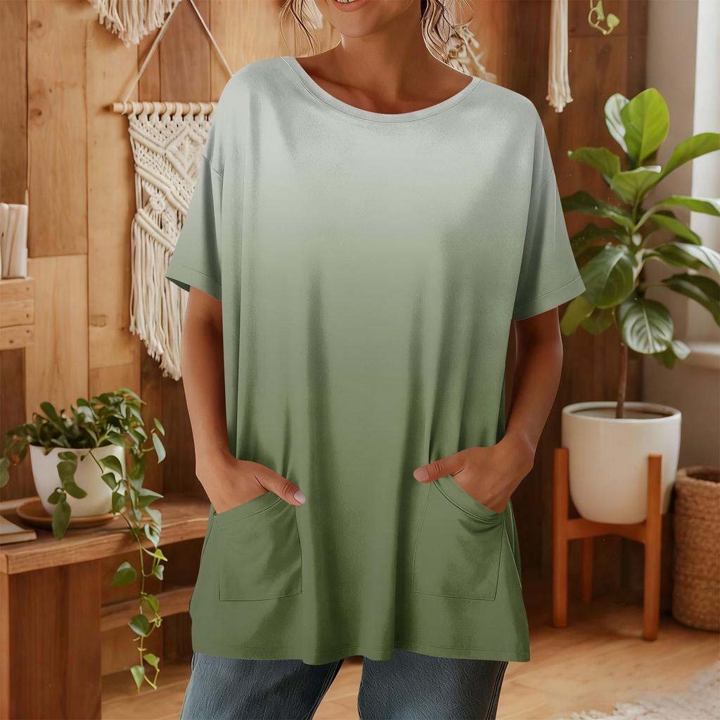 Top casual da donna alla moda a maniche corte con stampa floreale