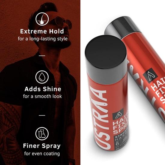 Ustraa Hair Styling Kit - Wet Look | Hair Fixing Spray – 250ml Strong Hold Hair Spray | Adds Shine & Hair Wax Wet Look 100g | Non-greasy wax