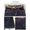 Women's Fleece-lined High-waisted Slim-fit Jeans, 2024 Autumn/Winter Straight-leg Versatile Pants