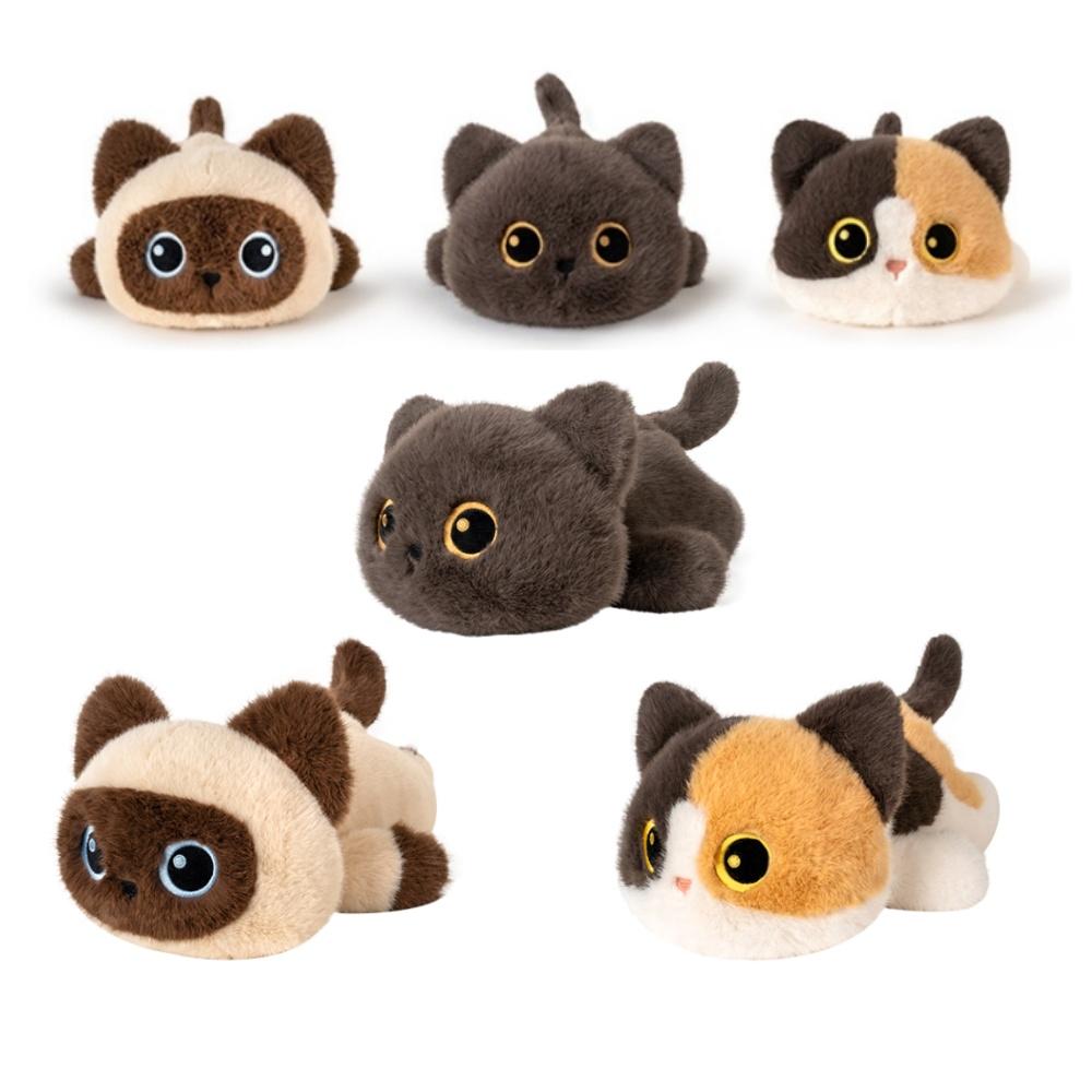 30cm/11.81in Furry Cat Plush Toy Soft Stuffed Animal Kitten Doll Perfect for Halloween Easter Christmas & Birthday Gifts