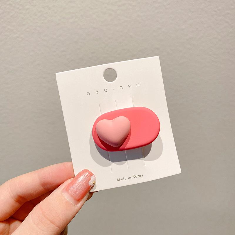 Pink Dopamine Hair Clip: Y2K Seamless Round Hairpin - Cute Small Side Clip for Women’s Bangs