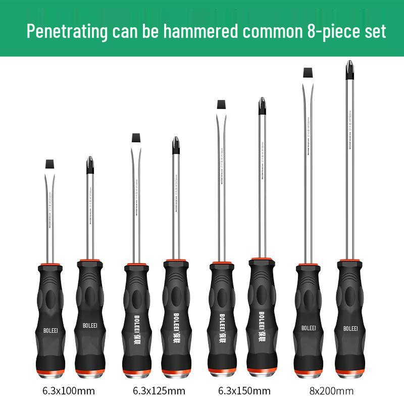 Multi-Function Screwdriver Tool Set: Cross-Head, Slotted, Torx, Flat-Head, Hammer-Compatible