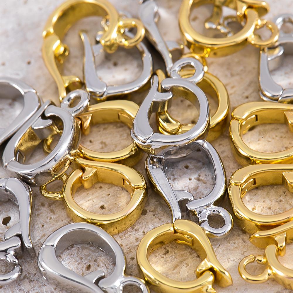 18K Gold Plated Bails Pendants Copper Charms Clasps Connector Jewelry Making Supplies Hinged Necklace Enhancer Jewelry Findings