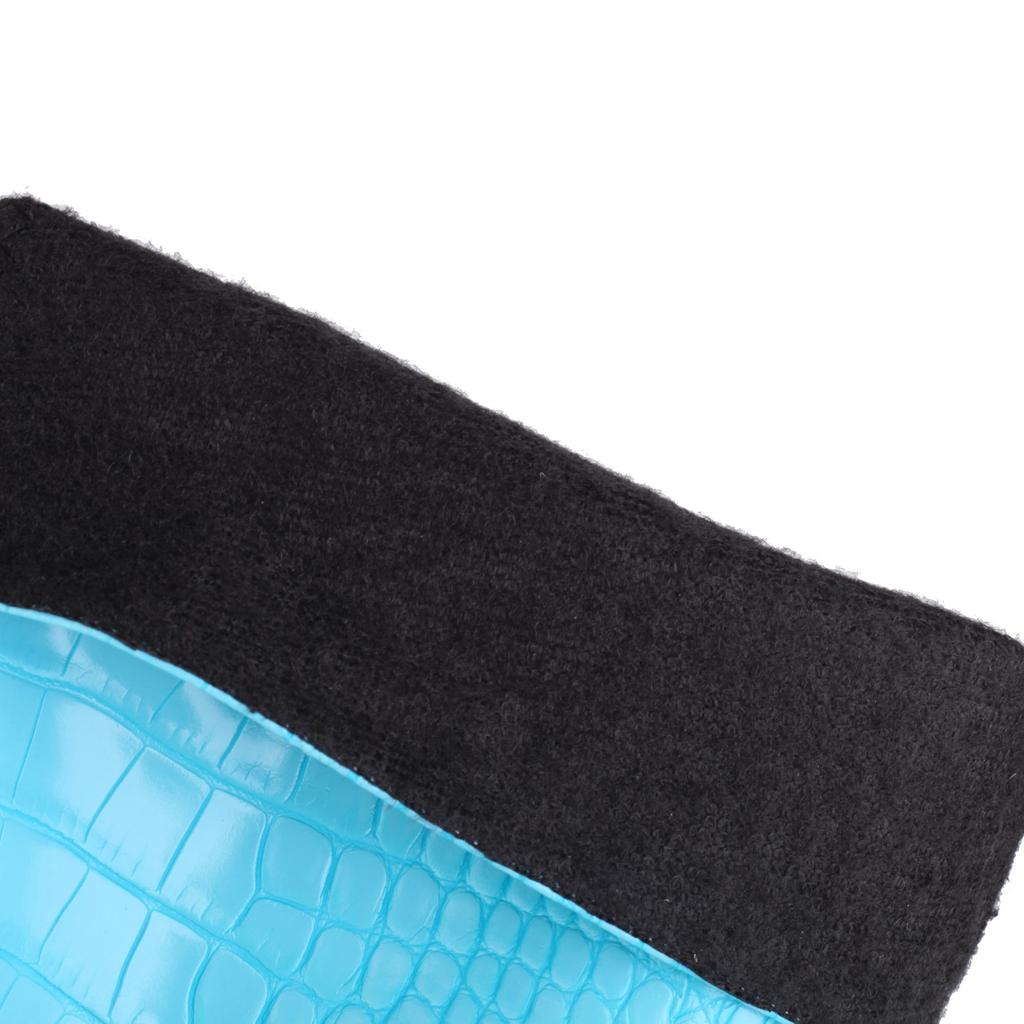 Q/Women's High Heel Boots Autumn and Winter New Crocodile Skin Pattern Waterproof Platform Thick Heel Large Solid Color Mid Length Boots