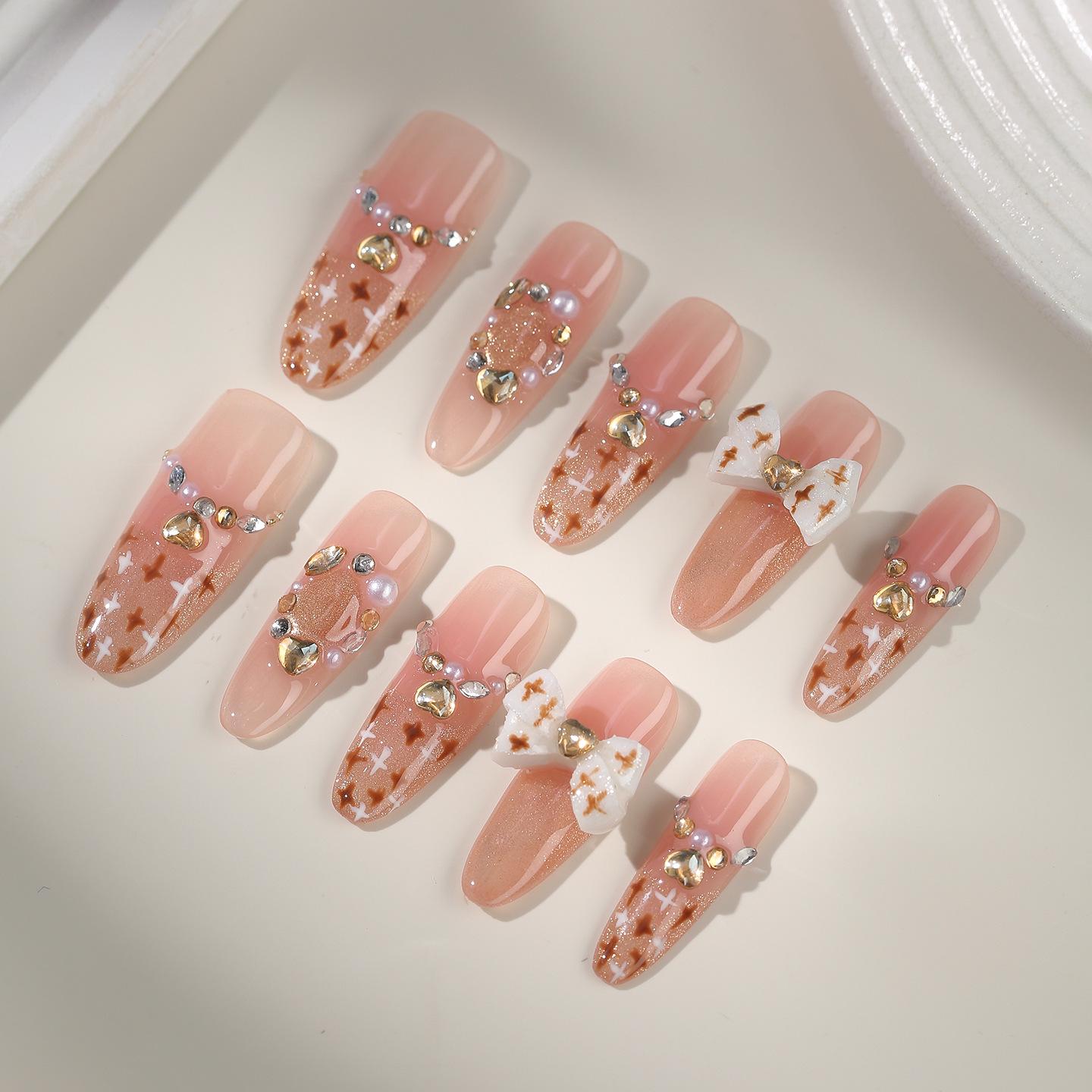 Zhuoshimei Autumn/Winter Handmade French Style Chic Nail Stickers XS-Slim Hand Design