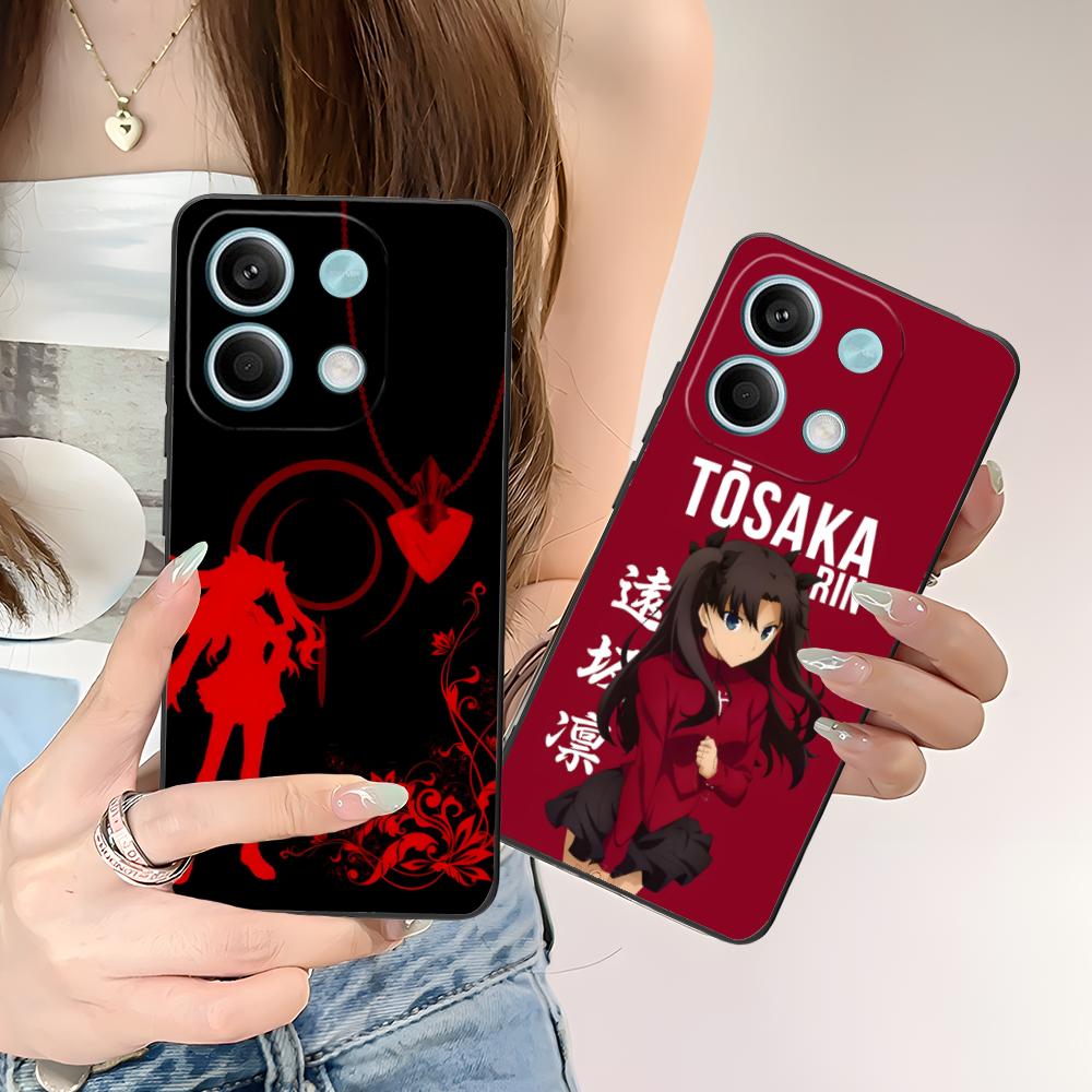 Fate Rin Tohsaka Phone Case for Xiaomi POCO M6 M5 M4 M3 X7 X6 X5 X4 X3 F6 F5 F4 Pro GT 5G Black Smartphone Cover Cellphones