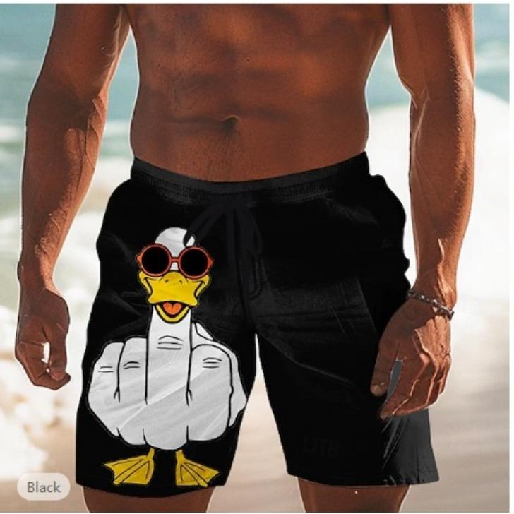Summer 3D Fun Cartoon Animals Print Shorts Fashionable Casual Beach Men's Shorts