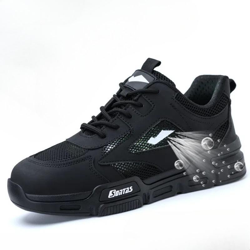 Men's Work Safety Boots Steel Toe Protection Wear-resistant Rubber Sole Outdoor Workers