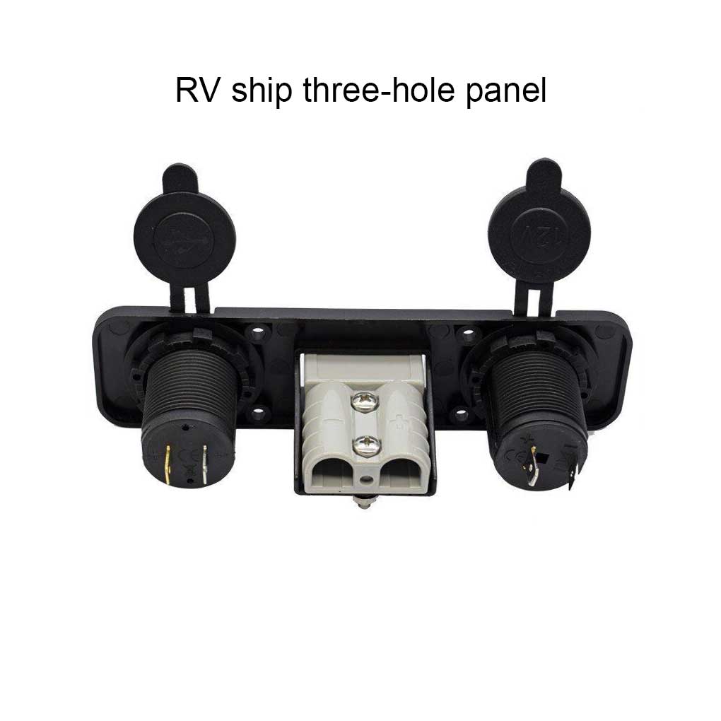 3 In 1 Flush Mount Recessed Plate Dual Quick Charge Universal Charger Panel Car Socket LED Mounting Bracket Panels Camper