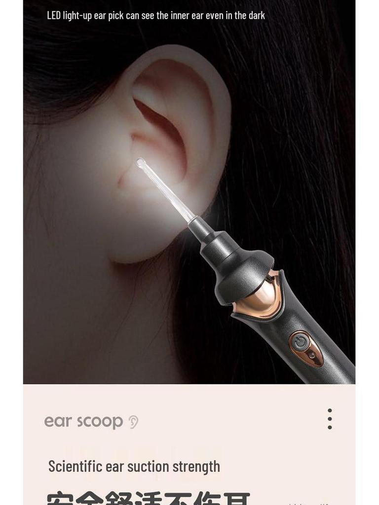 Beleuchtetes Elektrisches Ohrreiniger-Gerät mit Saugfunktion und Ohrlöffel für Erwachsene und Kinder