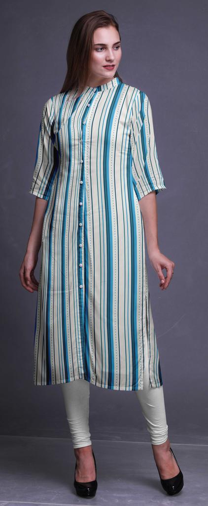 Bimba Printed Straight Kurti Kurtis For Women Summer Clothing Large