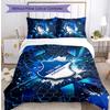 Set Lenzuola 3 Pezzi Stampato TSG Hoffenheim FC Copripiumino Traspirante con Federe Biancheria da Letto Decorativa per Camera da Letto Casa