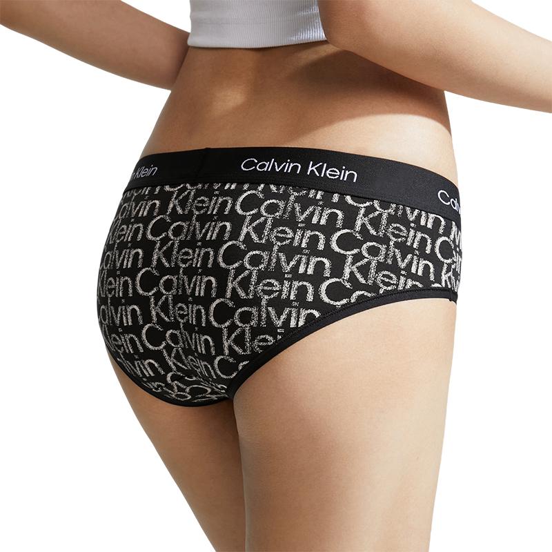 Calvin Klein CK96 Series Small Square Jacquard Cotton Half Coverage Underwear Women Underwear Space-Black White QF7295ADIV3