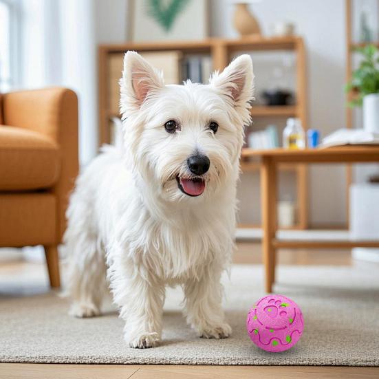 Elektrischer Haustierspielzeugball Automatischer hüpfender interaktiver Hundespielzeug mit intelligenter Hindernisvermeidung Touch-Wake-Up-Design Bissfestes Hundespielzeug