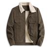 Men's Oversized Fleece-Lined Thickened Corduroy Top for Fall/Winter Warm Casual Jacket