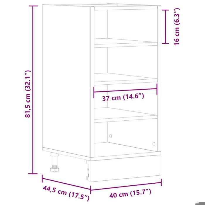 VidaXL Meuble bas "Riga" Gris béton 40 x 44,5 x 81,5 cm Bois d'ingénierie 854205