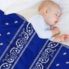 Blue Bandana Throw Blanket Multi-Purpose Softest Picnic Soft Blankets