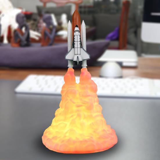 

3D-принт космическая ракета ночной шаттл USB-свет аккумуляторная лампа настольный декор