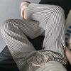 Striped Wide-leg Pants for Women, Summer Korean Style New Casual Pants, Casual and Slimming, Elastic Waist, Loose and Draping, Floor-length