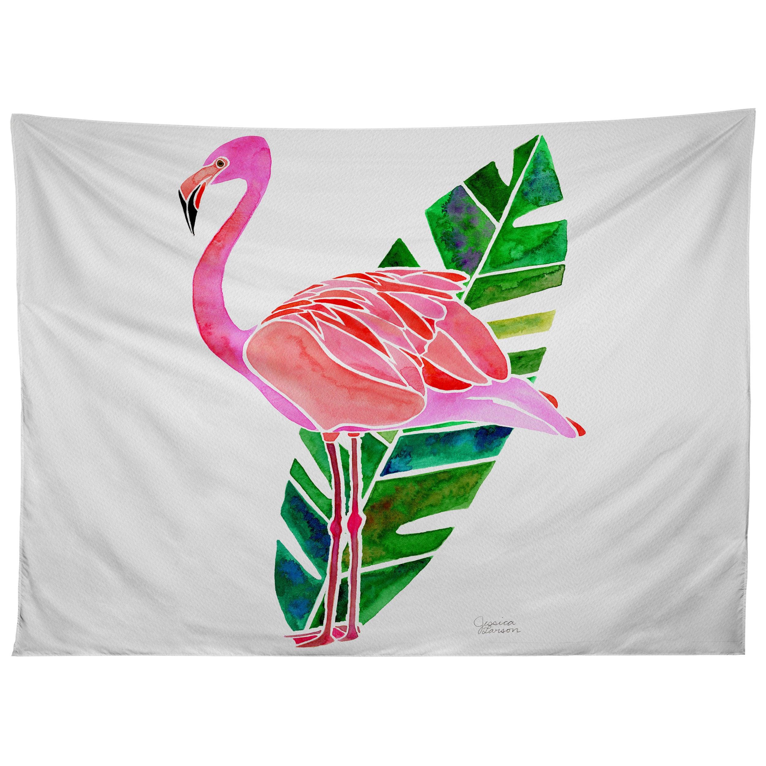 FLAMINGO AND BANANA LEAF tapestry 75x100
