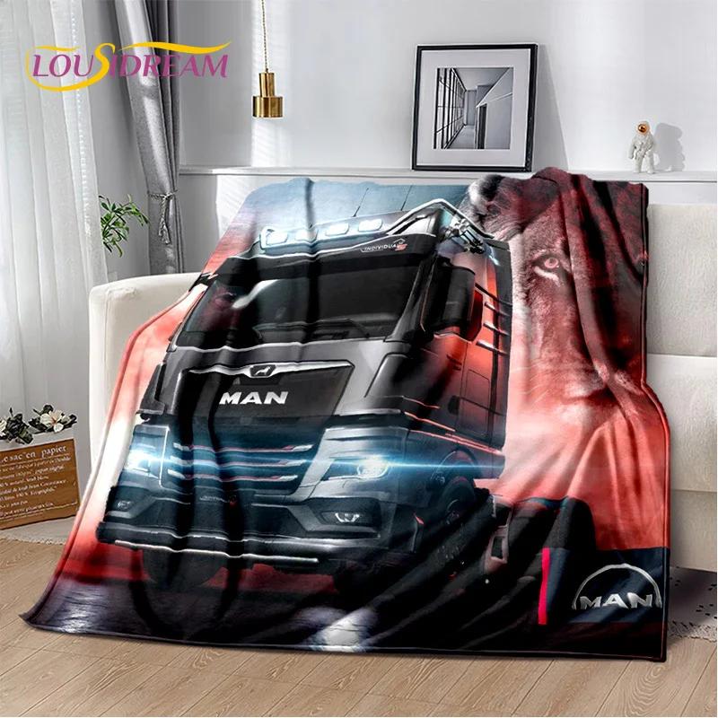 HD Man Truck Lorry 3D Printing Soft Flannel Blankets,Throw Blanket Comfortable Blanket for Picnic Beds Sofa Home Bedroom Gifts