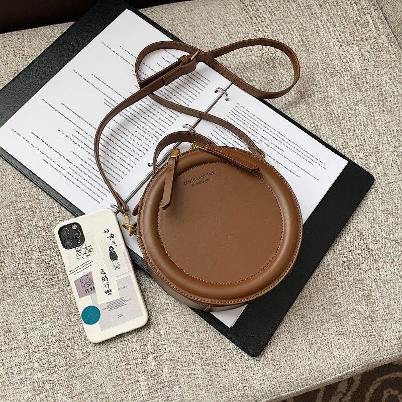Luxury Small Round Design Crossbody Bags for Women 2021 New Trend Vintage Pu Leather Shoulder Handbags Brand Female Casual Bag