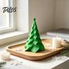 Durable Smooth Surface Holiday Figurine 3D Printed Pleated Christmas Tree Ornament, Small Wavy Desktop Gift for Friends Decoration with Star