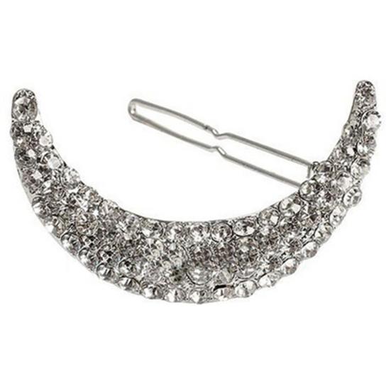Shiny Rhinestone Moon Hair Clip Bang Clip Headdress Hairpin Clamps Headwear