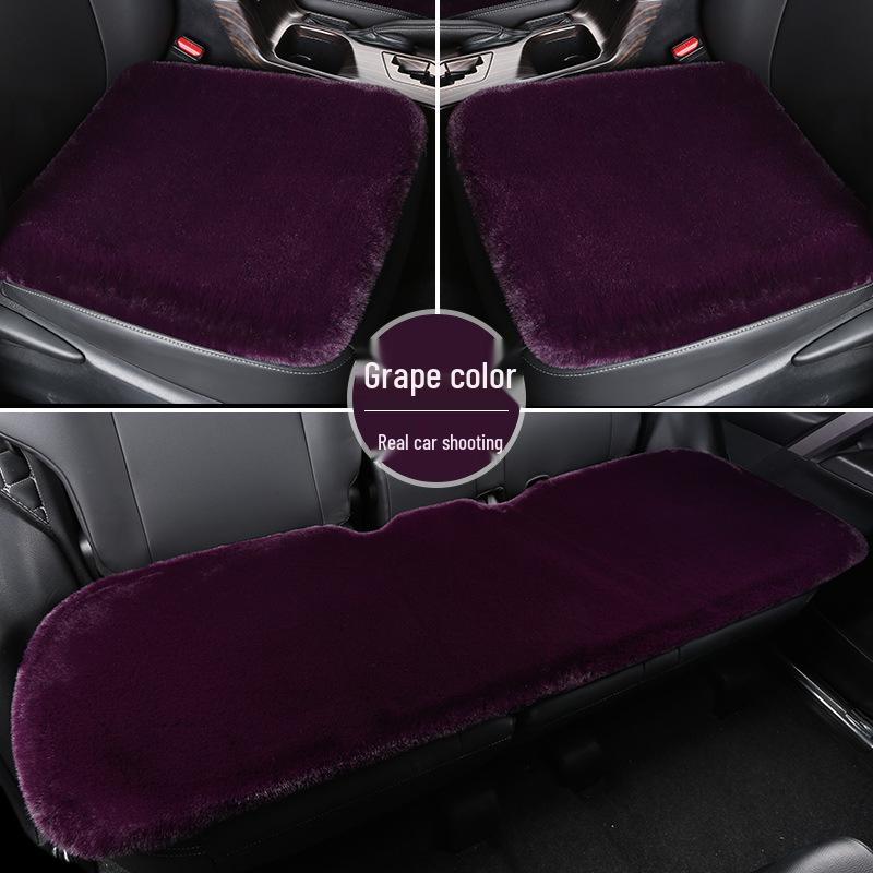 

Winter Plush Seat Cushion Set: Imitation Rabbit Fur, Warm & Backless, Three-Piece Driver s Seat
