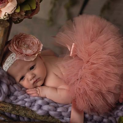 Conjunto de Falda de Ballet Rosa y Diadema para Niñas Ropa Tutú Suave de Nailon para Niños Pequeños Sesión de Fotos de Cumpleaños Actuación de Danza Regalo de Fiesta