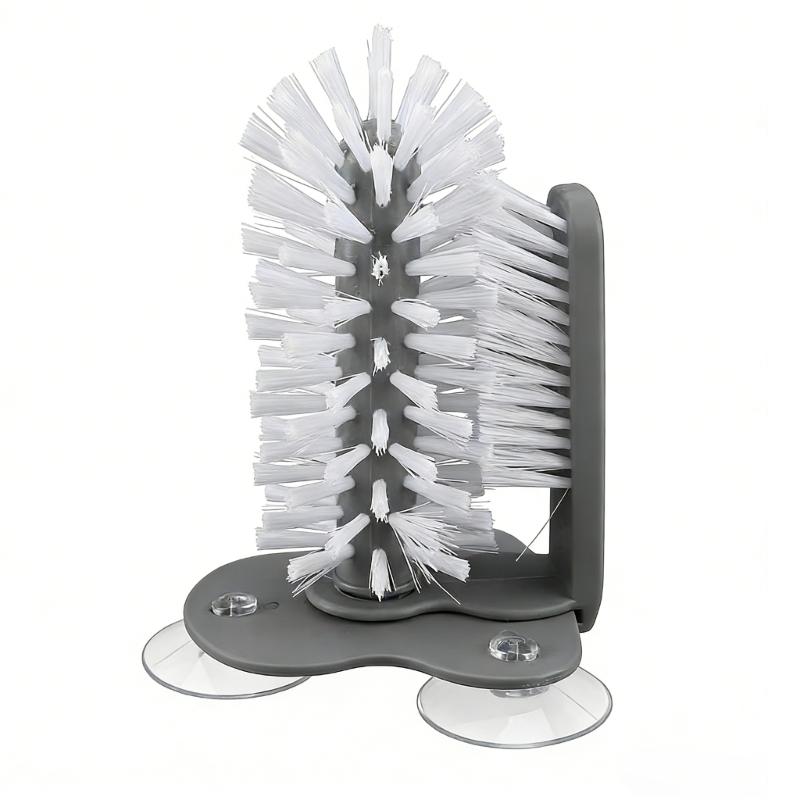 

Вращающаяся на 360 градусов щетка для стаканов с присоской для винных бокалов и стаканов Практичные кухонные аксессуары 1