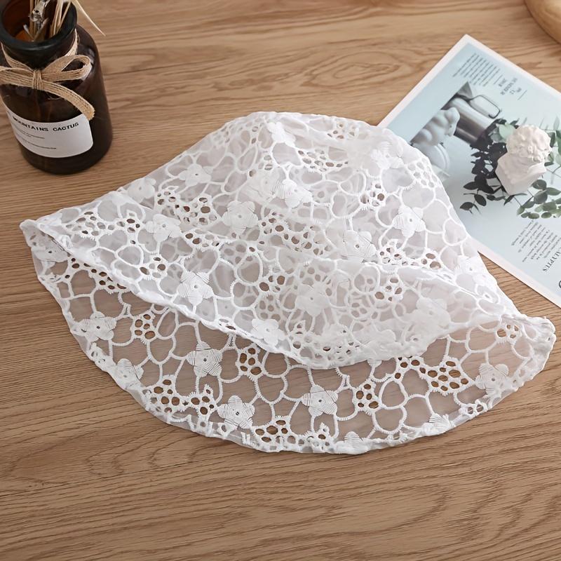 Sonnenschutz-Anglerhut für Damen mit lasergeschnittenem Blumendesign – atmungsaktiver und stylischer Hut zum Bedecken des Gesichts und als UV-Schutz