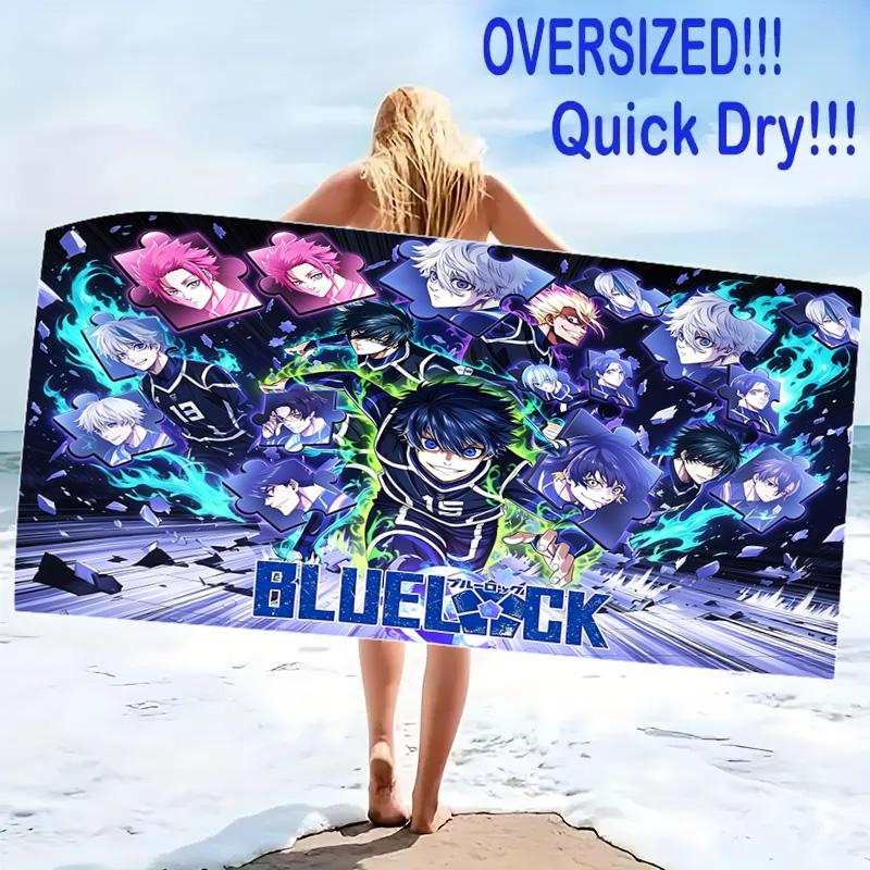Bluelock Print Beach Towel, Large Soft Quick Dry Towel for Beach Camping Swimming