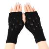 Autumn Driving Winter Cycling Leave Fingerless Gloves Half Finger Gloves Women Mittens Knitted