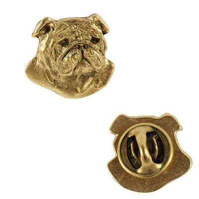 Bulldog, English Bulldog, British Bulldog II - Gold-plated Pin Brooch, Elegant Dog Ornament, Unique Pin by Art-Dog Brand