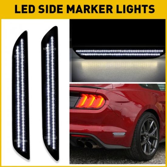 2X Rear LED Bumper Side Signal Marker Light Dynamic 2015- For Ford Mustang