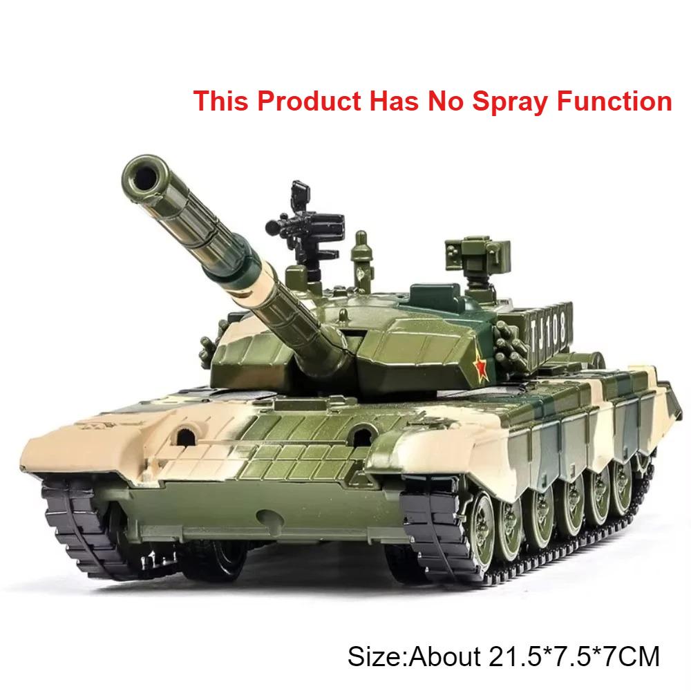 1:32 Tiger Tank Type ZTZ-99 Model Toy Car Alloy Diecast Rotatable Turret Vehicles Sound Light Models Toys Gift for Children