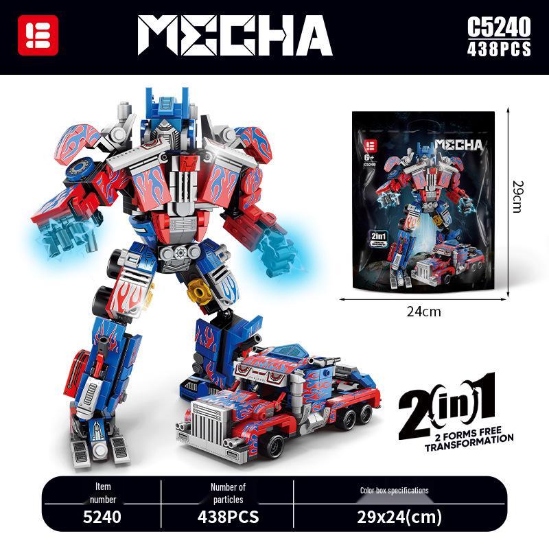 Transforming Mecha Boy Building Blocks - Educational Toy for Kids