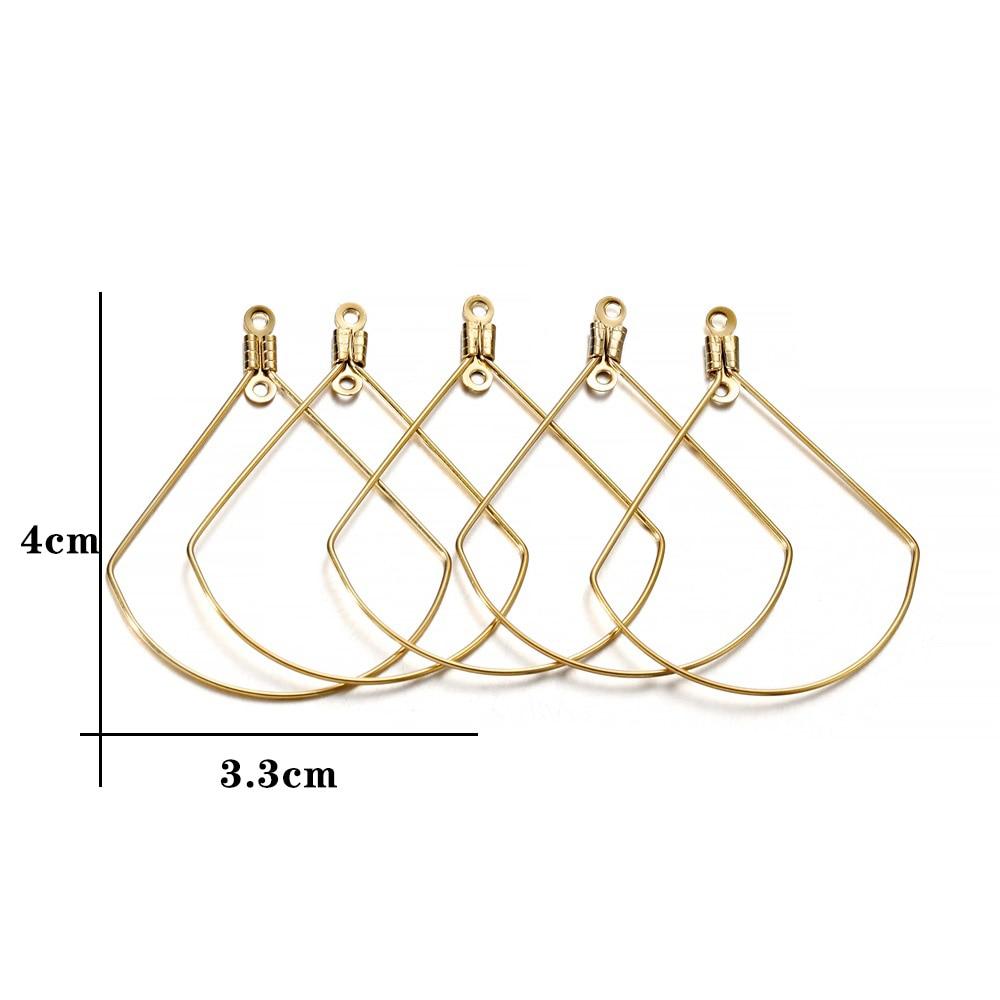 10/20pcs Stainless Steel Earrings Pendants DIY Accessories Gold Color Geometric Shaped Charm For Jewelry Making Findings