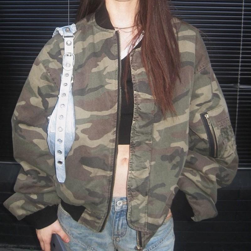 Oversized Camo Hoodie Zip-Up Sweatshirt Streetwear Loose Fit Womens Casual Pullover Jacket 2025 Winter