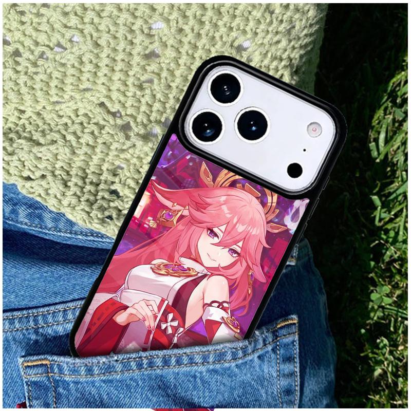 Genshin Impact Yae Miko Phone Case Cover Compatible with for IPhone 17air 16e 15 14 13 12 11Pro Max 17 Air