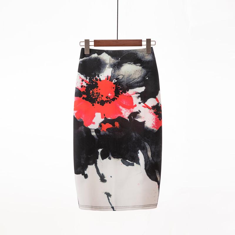 

Жіноча спідниця-олівець із цифровим принтом OL, спідниця напівдовги та спідниця, що облягає тіло. XXL