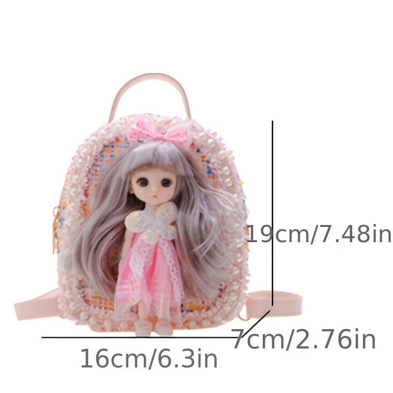 Girls Backpack with Princess Doll Toys Adorable Princess Backpack for Kids for School Travel Outdoor Playtime Baby Girls Gifts
