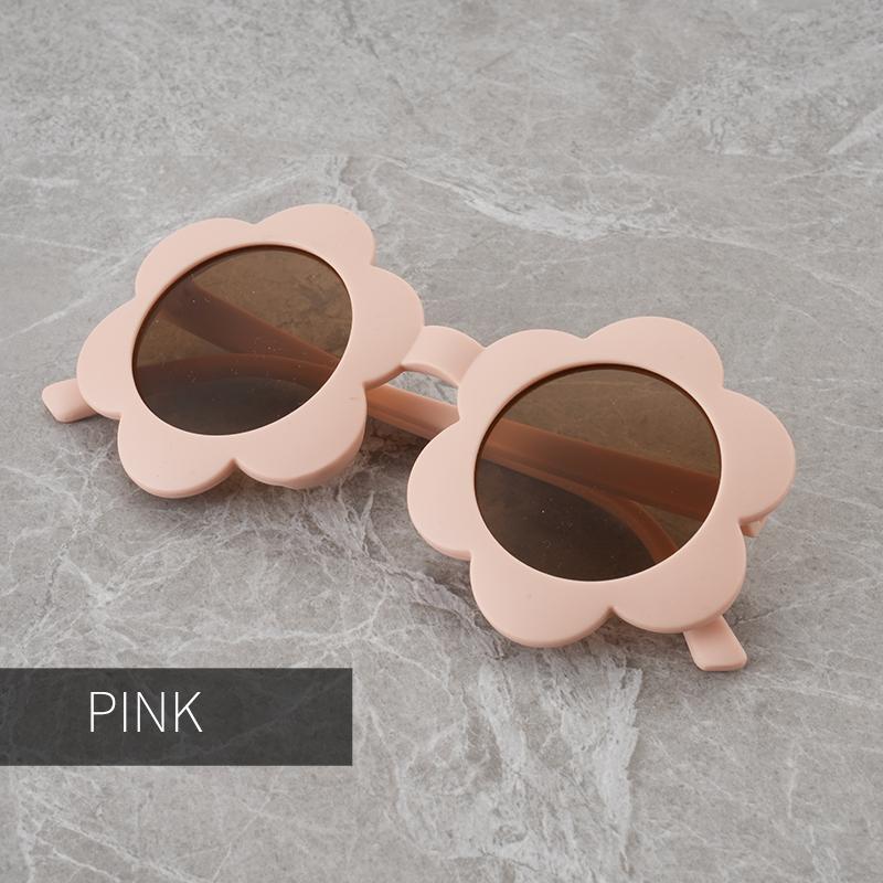 2025 UV400 New Children s Sunflower Sunglasses Cute Boys and Girls Sunscreen Beach Sunglasses Anti UV Glasses розовый