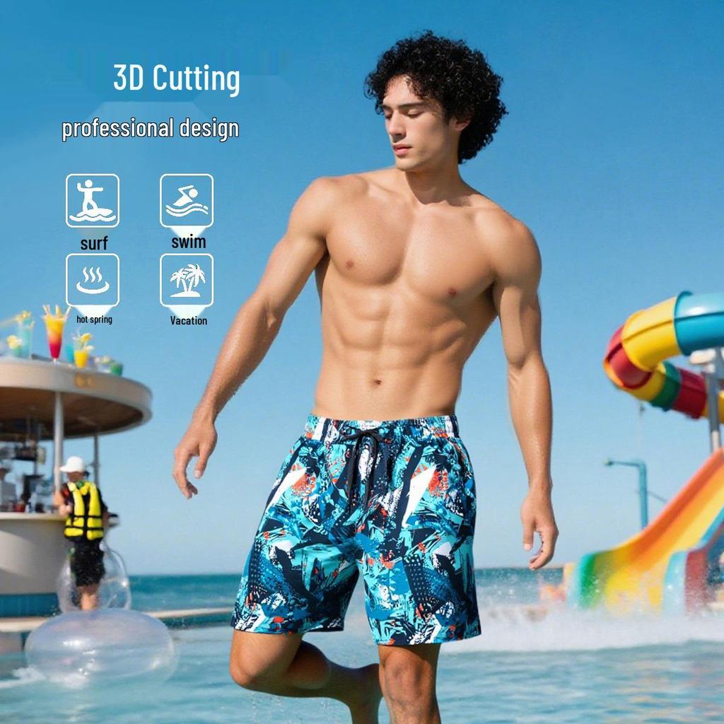 Men's Quick-Dry Double Layer Swim Trunks - Breathable, Loose Fit Beach & Sport Shorts