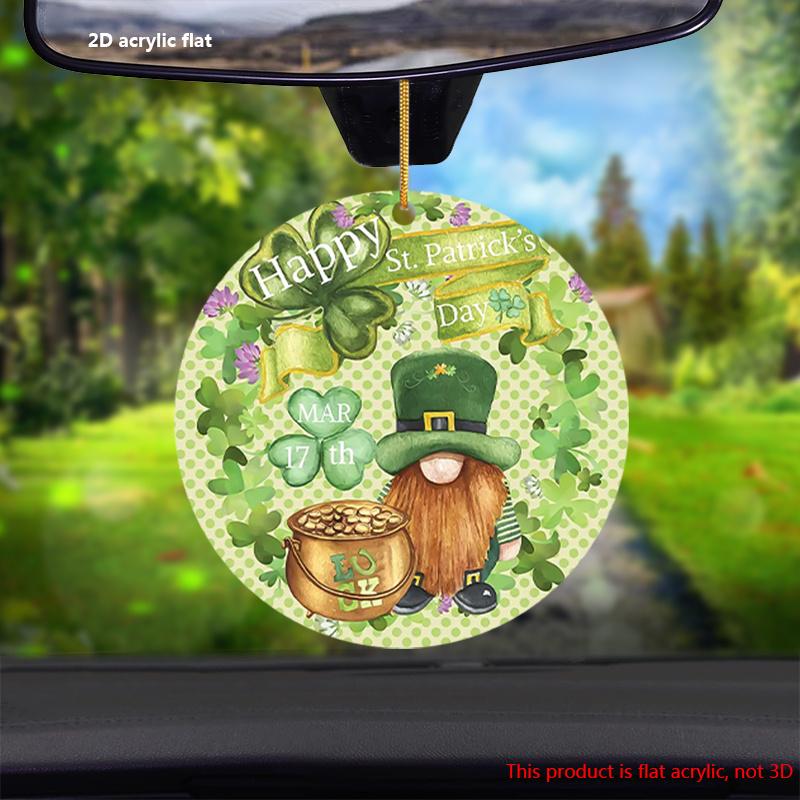 2D Flat St. Patrick'S Day Acrylic Decoration Sign, Dwarf Elf & Clover Design, suitable for wall decoration, porch, room, villa, accents Home, Hallway,