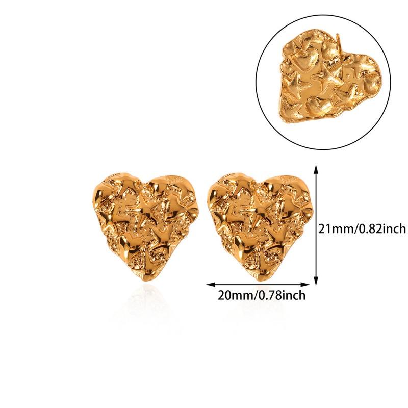 Wind retro stainless steel sunflower love geometric earrings personalized flower earrings new