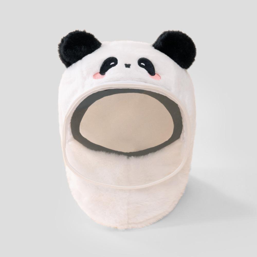 Plush Windproof Hat Thicken Kids One-Piece Hat Cute Cartoon Integrated Scarf Hat
