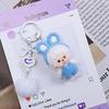 Resin Flocking Monchichi Keychain Cute Monkey Baby Trendy Keyring Cartoon Pendent Keys Bags Hanging Accessories Small Gifts