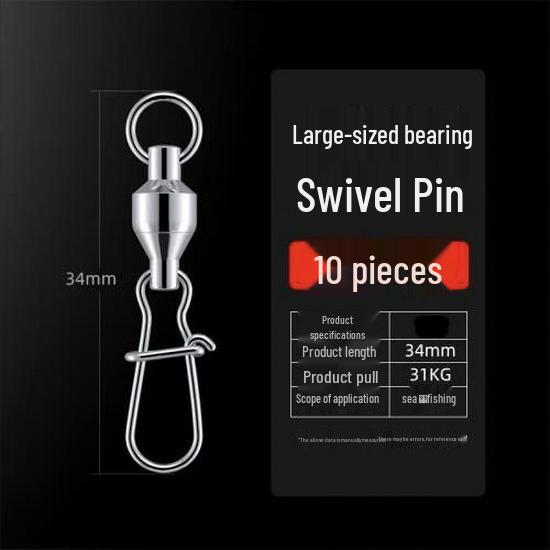 Large Size 304 Stainless Steel Bearing Ring Connector with Enhanced Pin for Fishing.